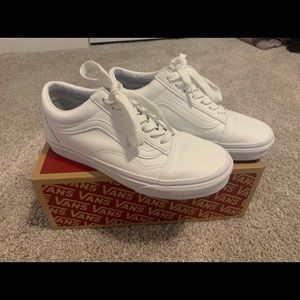 White leather vans old skool